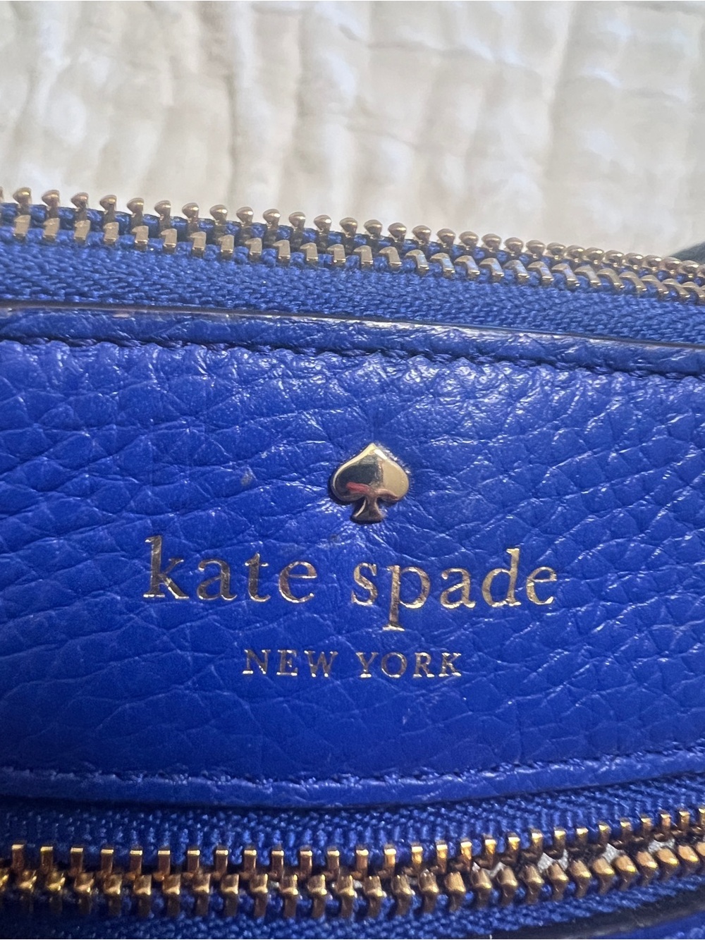 kate spade cobalt blue pebbled leather wristlet clutch - Picture 10 of 10